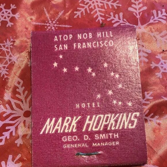 Vintage top of the mark Nob Hill, San Francisco postcard, fold out map, matchboo - Picture 4 of 9